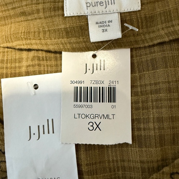 J Jill Pure Jill Plus Embroidered V- Neck Top Size 3X - Picture 7 of 8